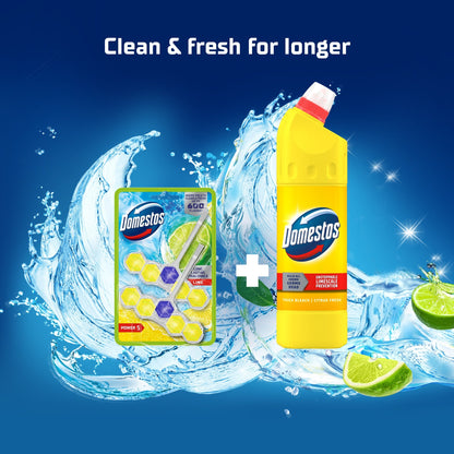 Domestos Power 5 Toilet Rim Block Freshener Lime 2x 50g — image 5