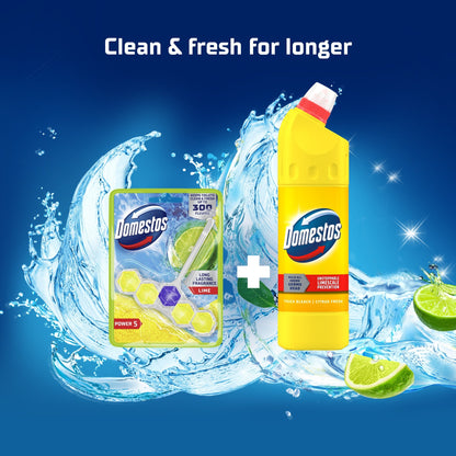 Domestos Power 5 Toilet Rim Block Freshener Lime 50g — image 3