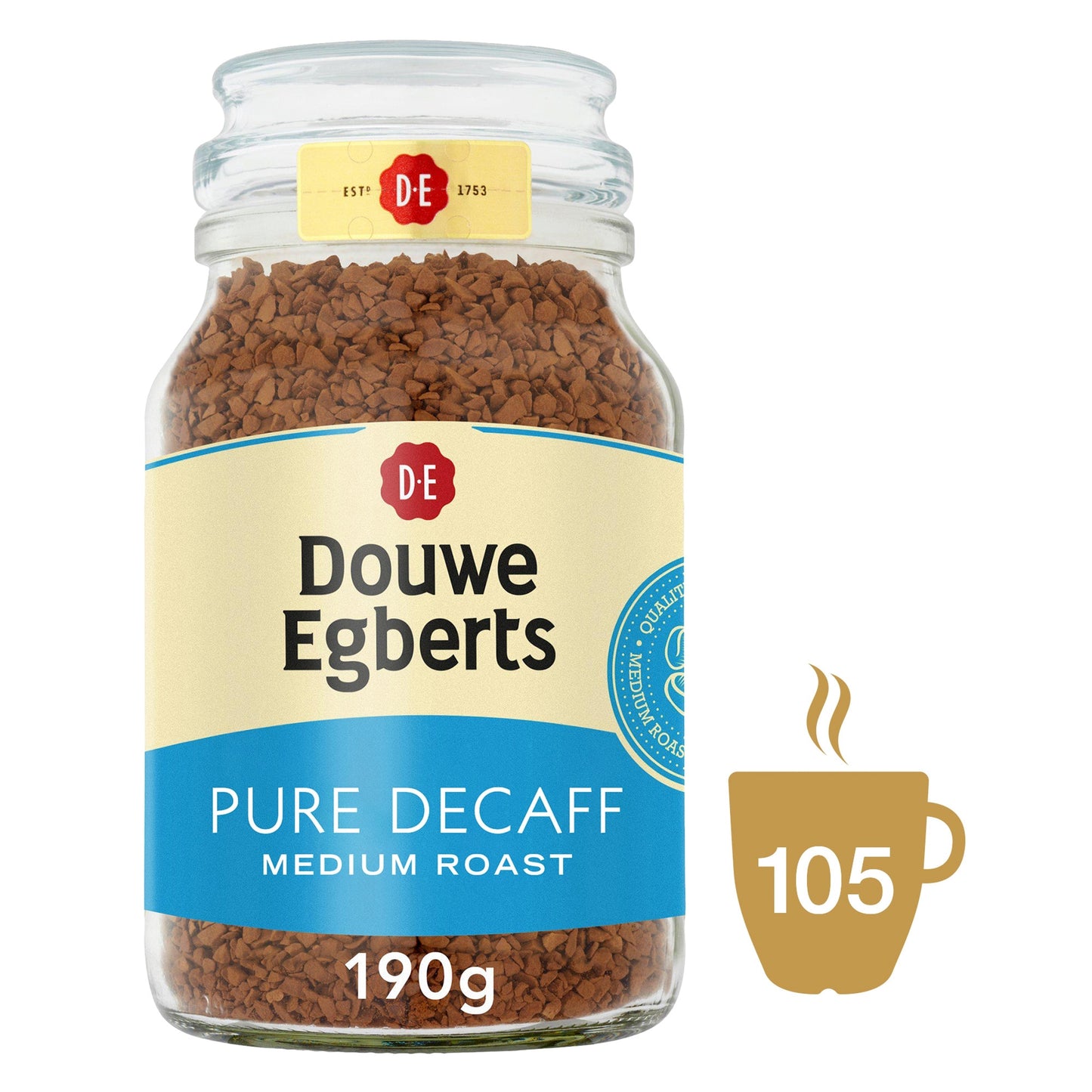 Douwe Egberts Pure Decaffeinated Instant Coffee 190G — image 1