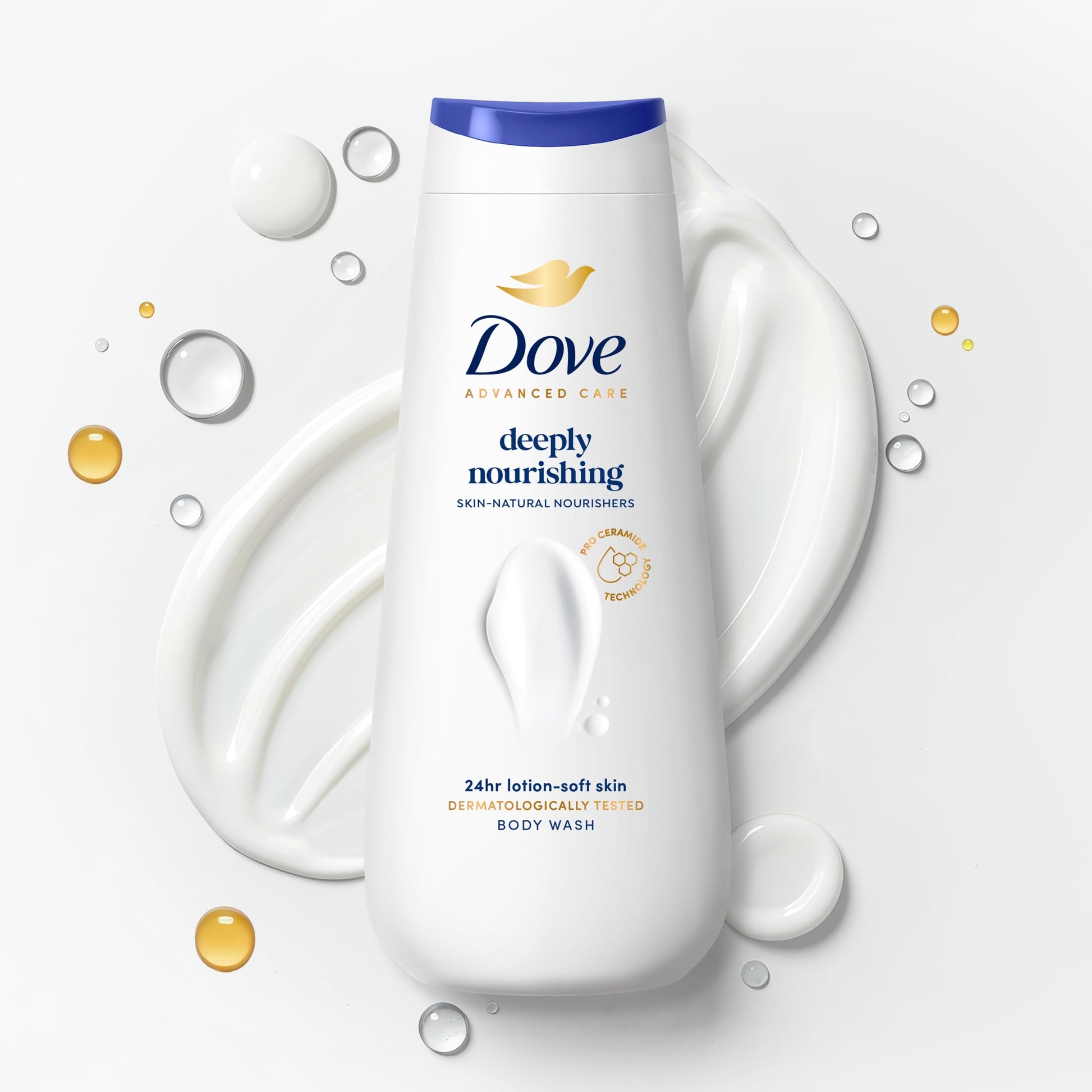Dove Deeply Nourishing 24hr Moisturisation Advanced Care Body Wash Shower Gel 225ml — image 2