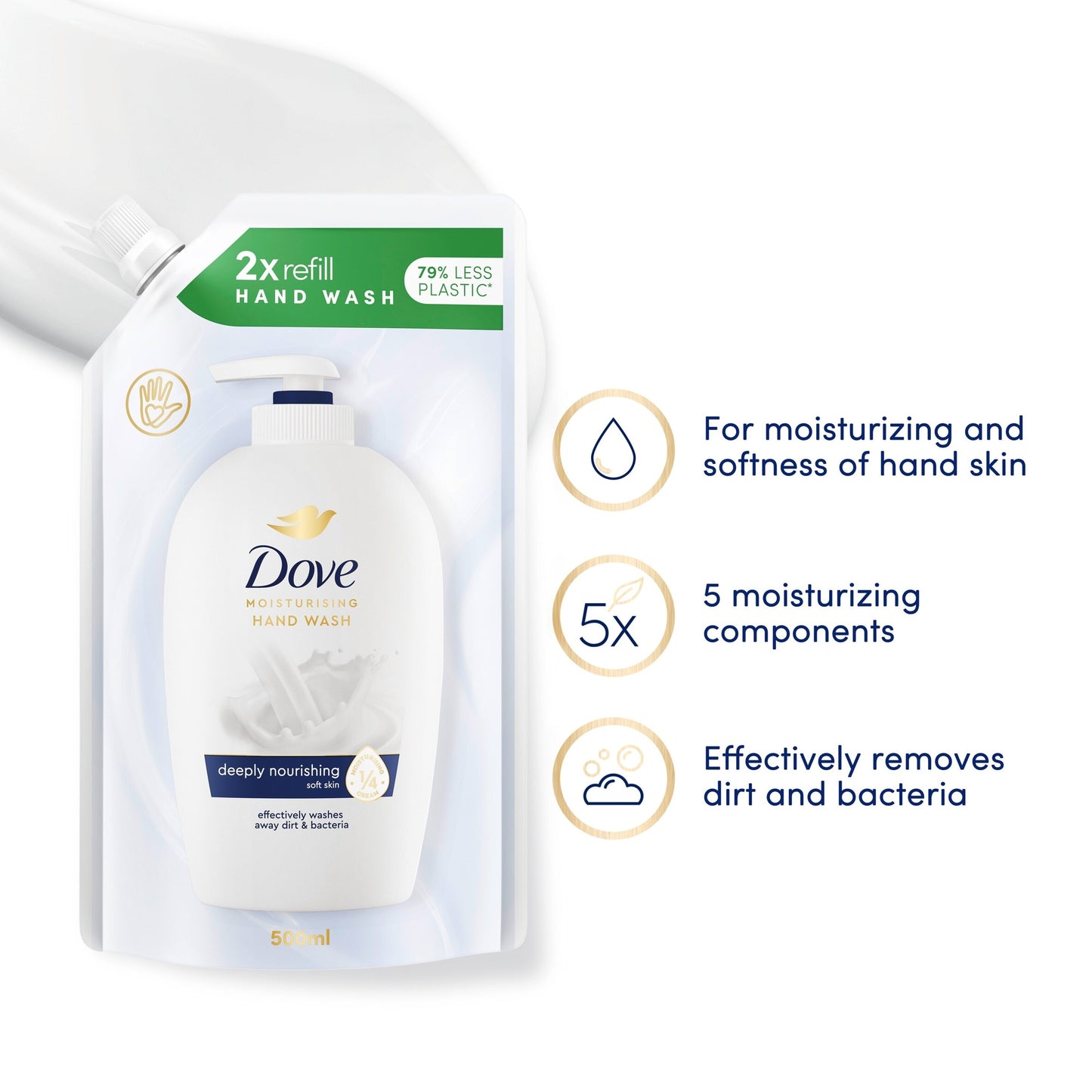 Dove Fine Silk Caring Liquid Soap Handwash Refill 500ml — image 3