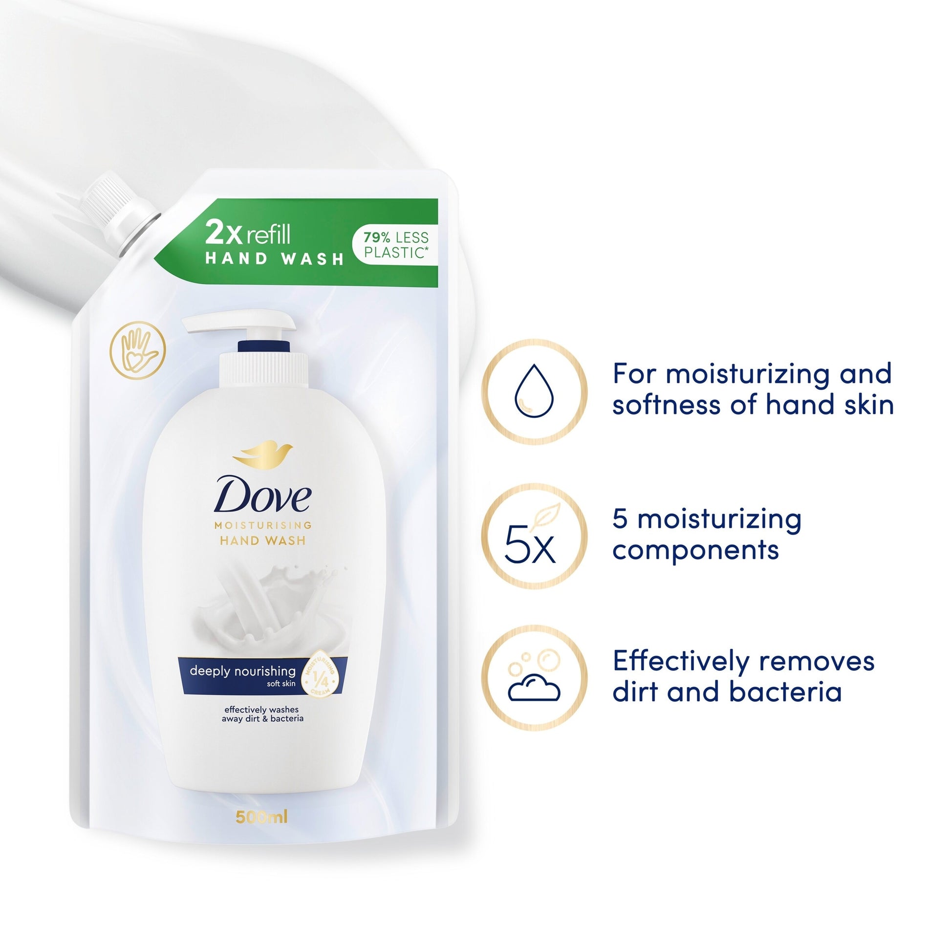 Dove Fine Silk Caring Liquid Soap Handwash Refill 500ml — image 3