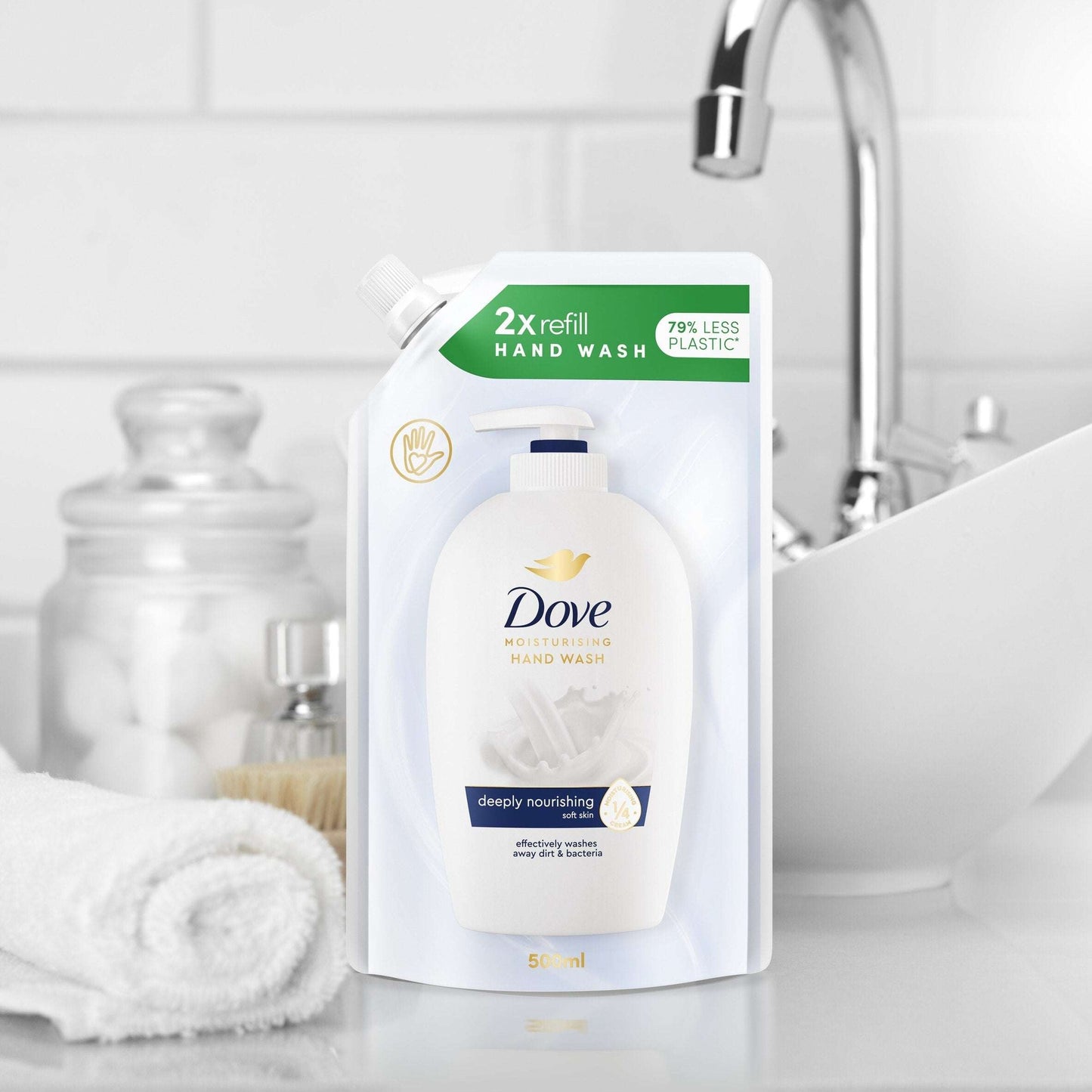 Dove Fine Silk Caring Liquid Soap Handwash Refill 500ml — image 4