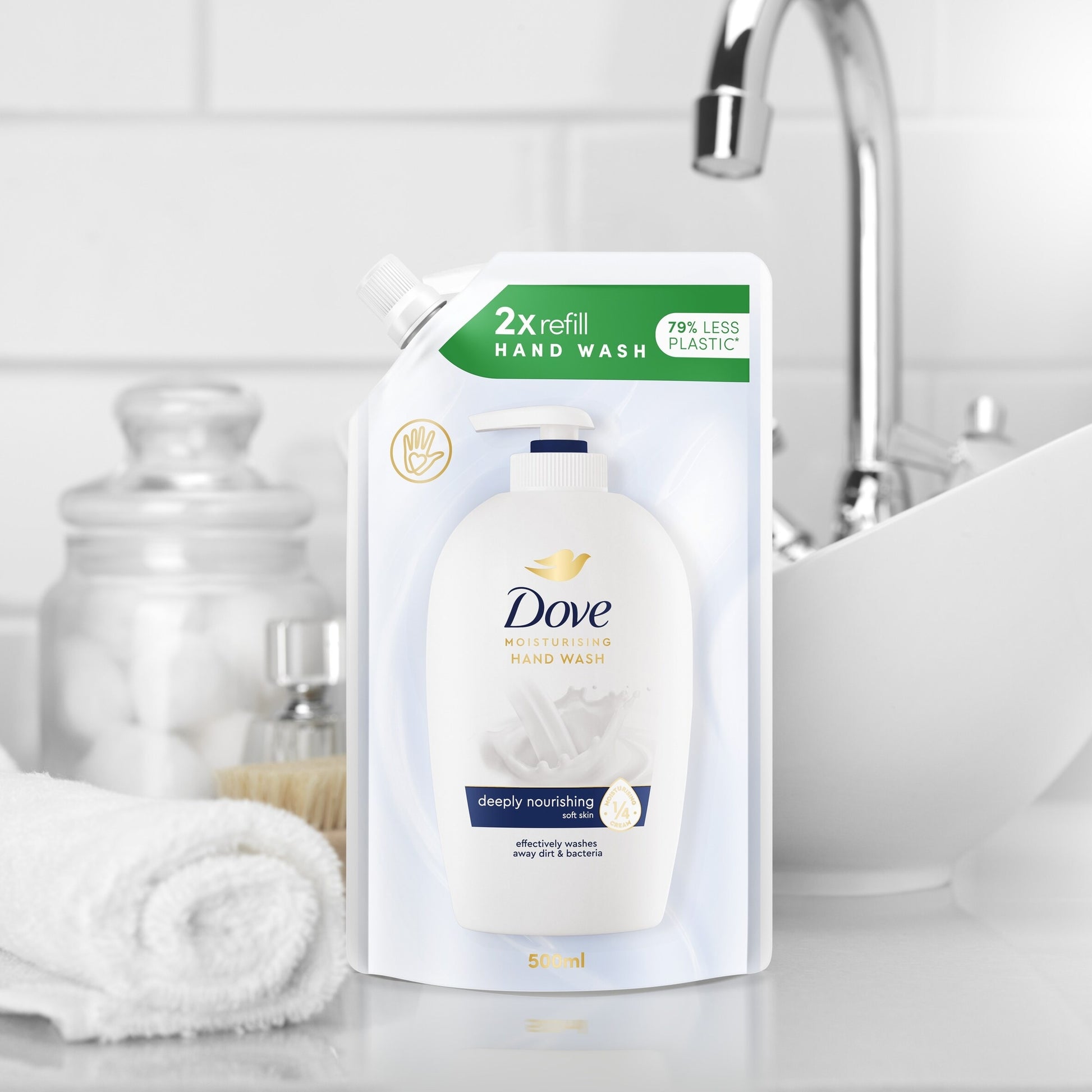 Dove Fine Silk Caring Liquid Soap Handwash Refill 500ml — image 4