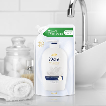 Dove Fine Silk Caring Liquid Soap Handwash Refill 500ml — image 4