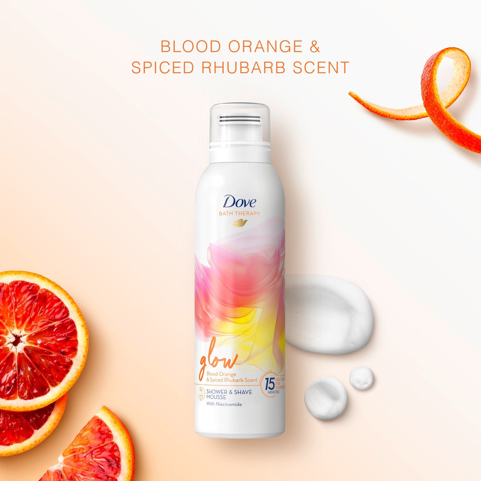 Dove Glow Shower & Shave Mousse Blood Orange & Spiced Rhubarb 200ml — image 3