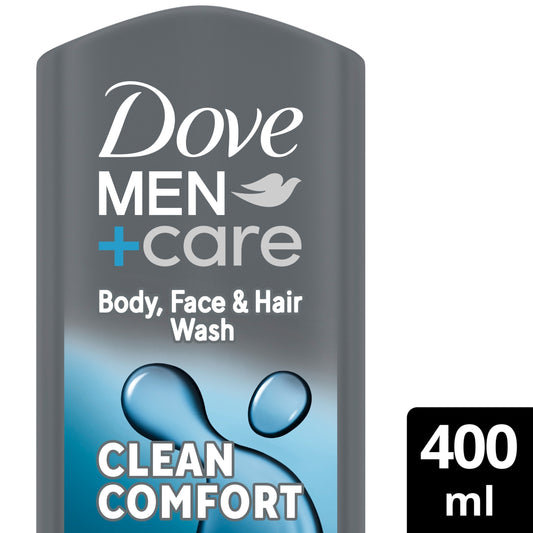 Dove Men+Care Clean Comfort 3-in-1 Body Face Hair Wash Shower Gel 400ml — image 1