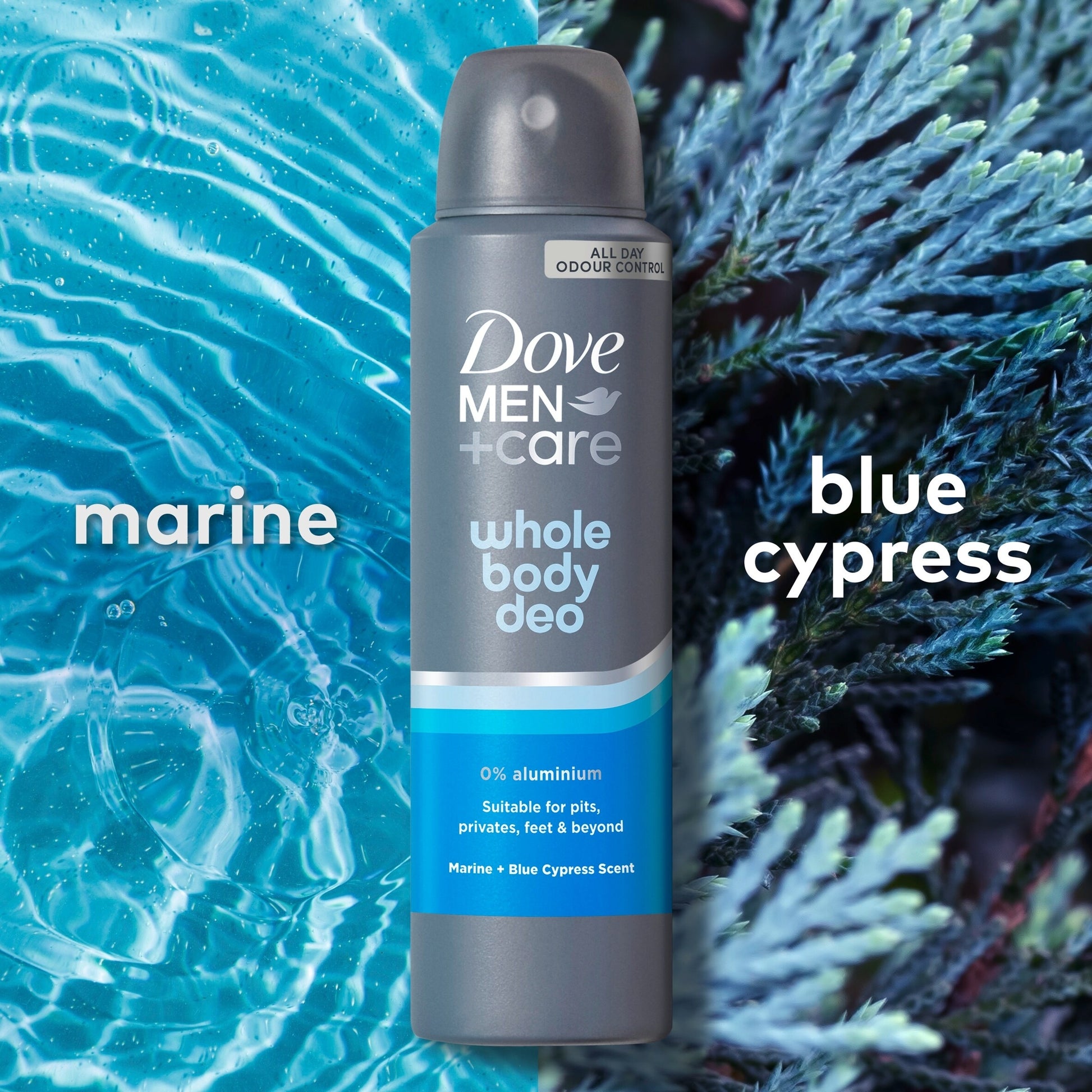 Dove Men+Care Marine & Blue Cypress​ 48h Whole Body Deodorant Spray 150ml — image 2