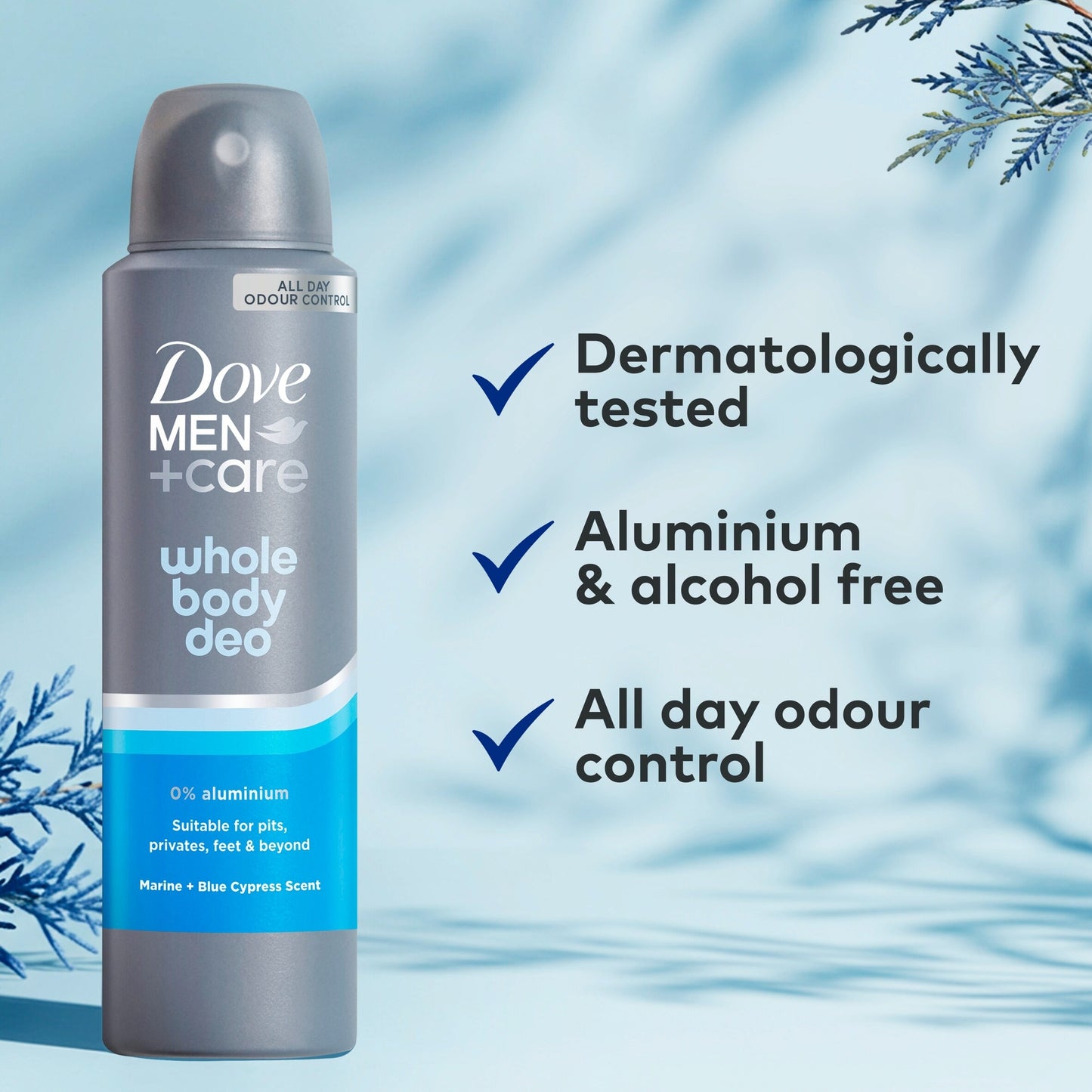 Dove Men+Care Marine & Blue Cypress​ 48h Whole Body Deodorant Spray 150ml — image 3