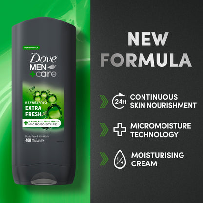 Dove Men+Care Refreshing 3-in-1 Hair, Face and Body Wash Extra Fresh 400 ml — image 2