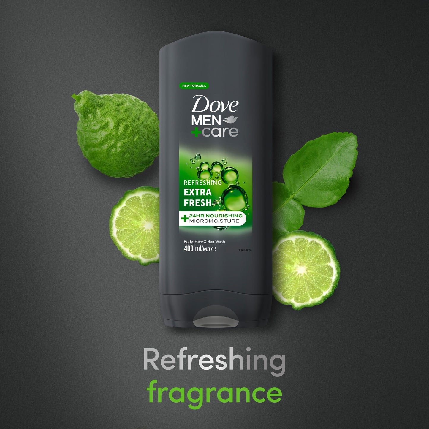 Dove Men+Care Refreshing 3-in-1 Hair, Face and Body Wash Extra Fresh 400 ml — image 3