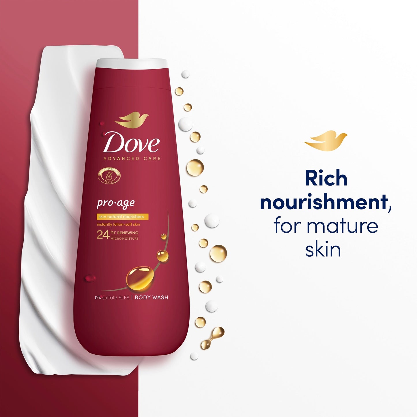 Dove Pro-Age 24hr Moisturisation Advanced Care Body Wash Shower Gel 400ml — image 2