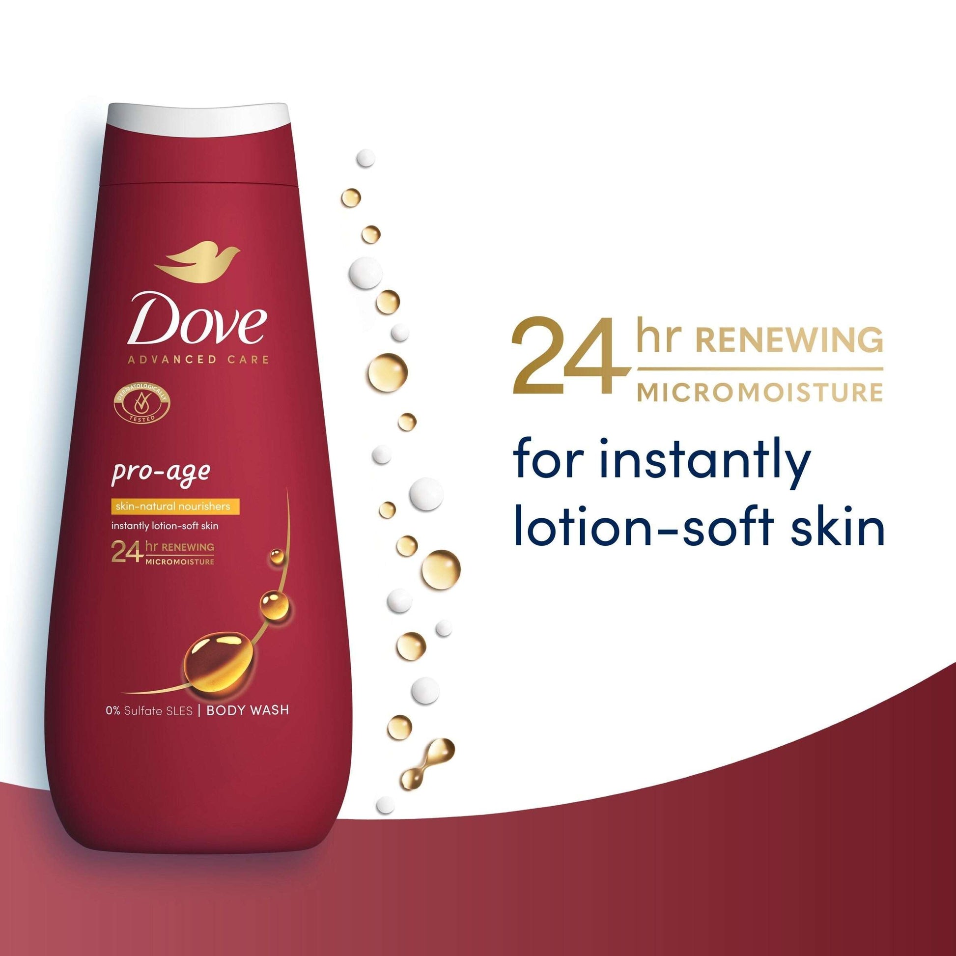 Dove Pro-Age 24hr Moisturisation Advanced Care Body Wash Shower Gel 400ml — image 3