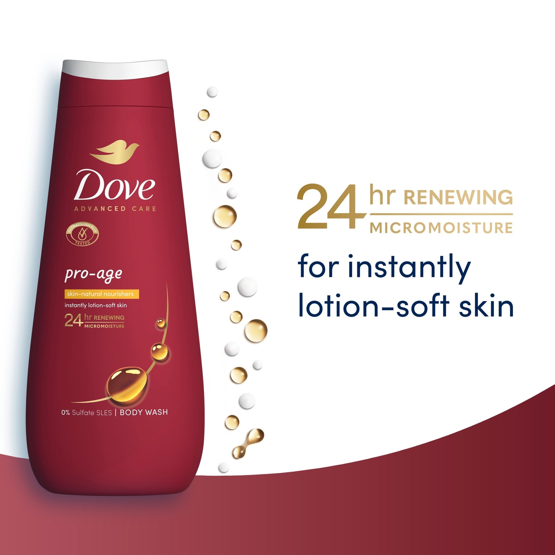 Dove Pro-Age 24hr Moisturisation Advanced Care Body Wash Shower Gel 400ml — image 3