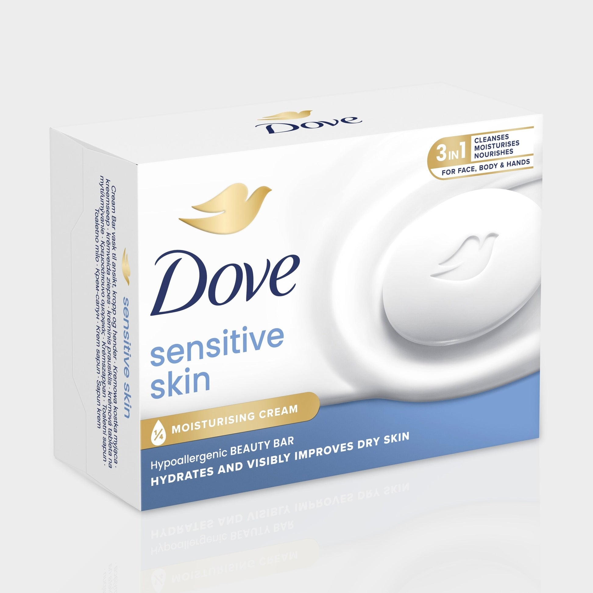 Dove Sensitive Beauty Bar Soap with 1/4 Moisturising Cream 2 x 90g — image 2