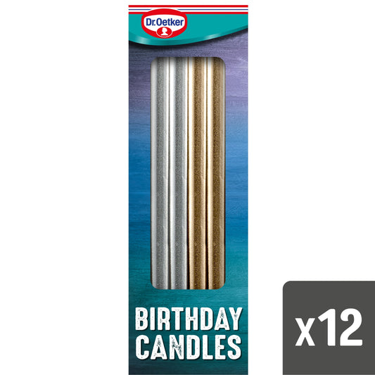 Dr Oetker 12 Metallic Birthday Candles — image 1