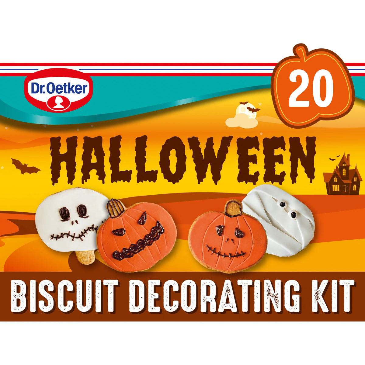 Dr. Oetker Halloween Pumpkin & Skull Biscuit Decorating Kit 484g — image 1