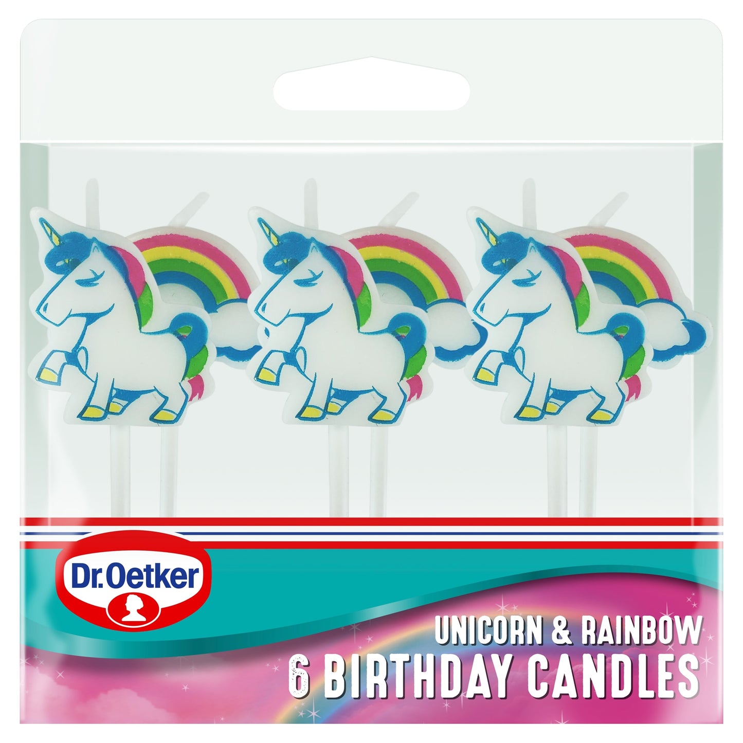 Dr. Oetker Unicorn & Rainbow Birthday Candles 6 Pack — image 1