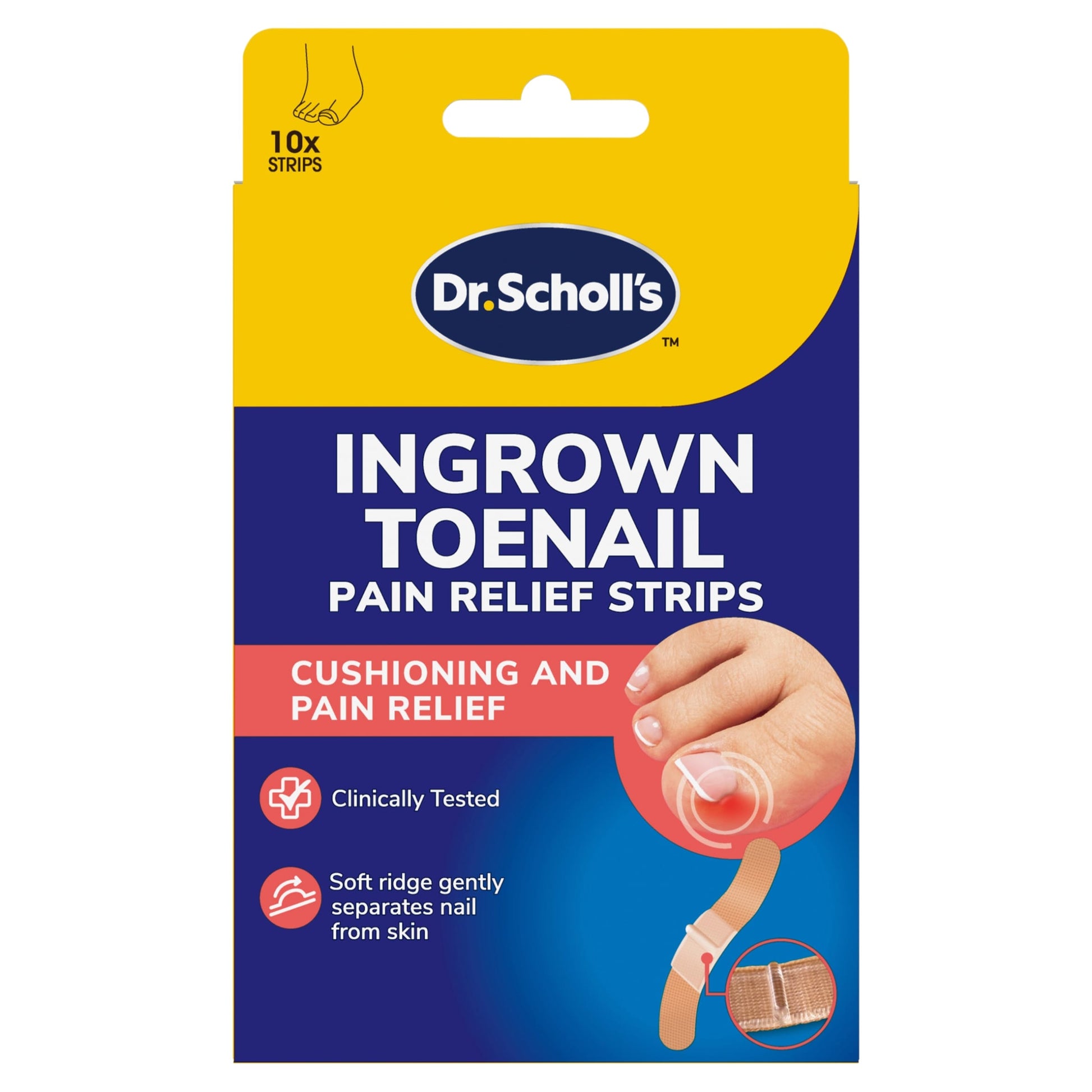 Dr.Scholl's INGROWN TOENAIL PAIN RELIEF STRIPS 10 STRIPS — image 1