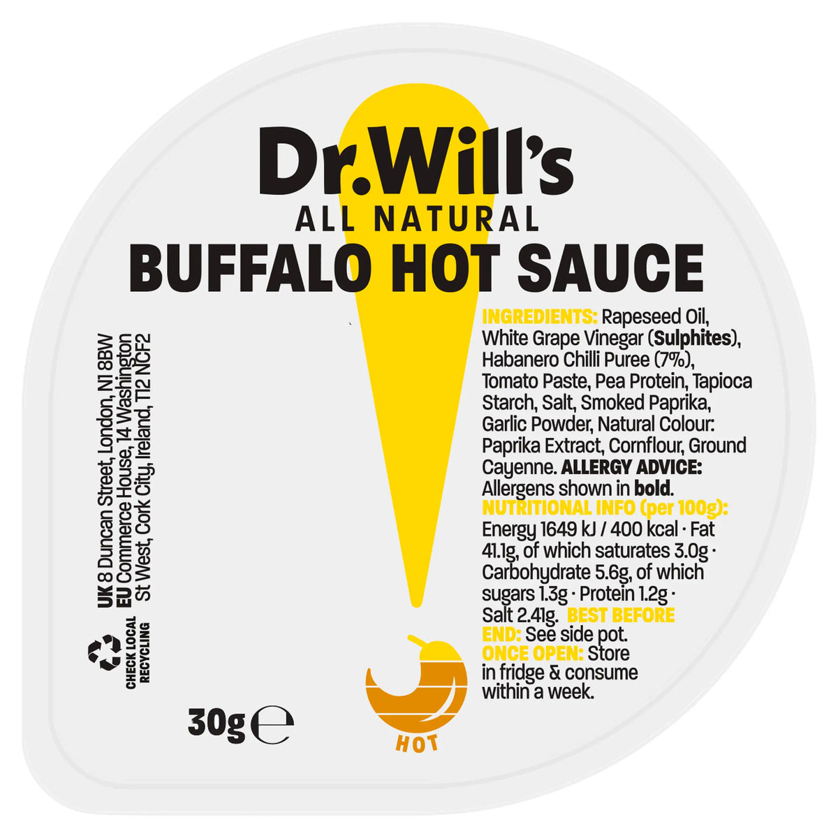 Dr. Will's Buffalo Hot Sauce 30g — image 1