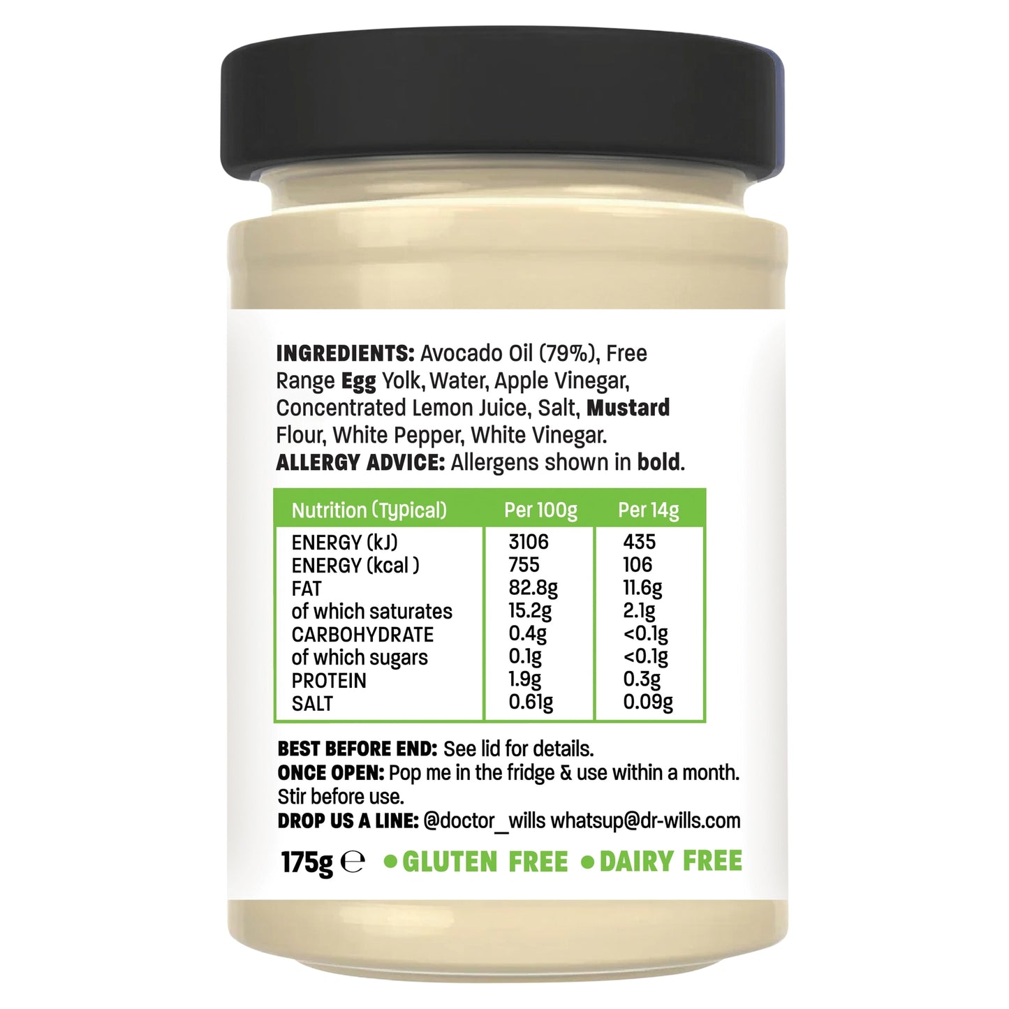 Dr Wills Avocado Oil Mayonnaise Sugar Free 175G — image 5