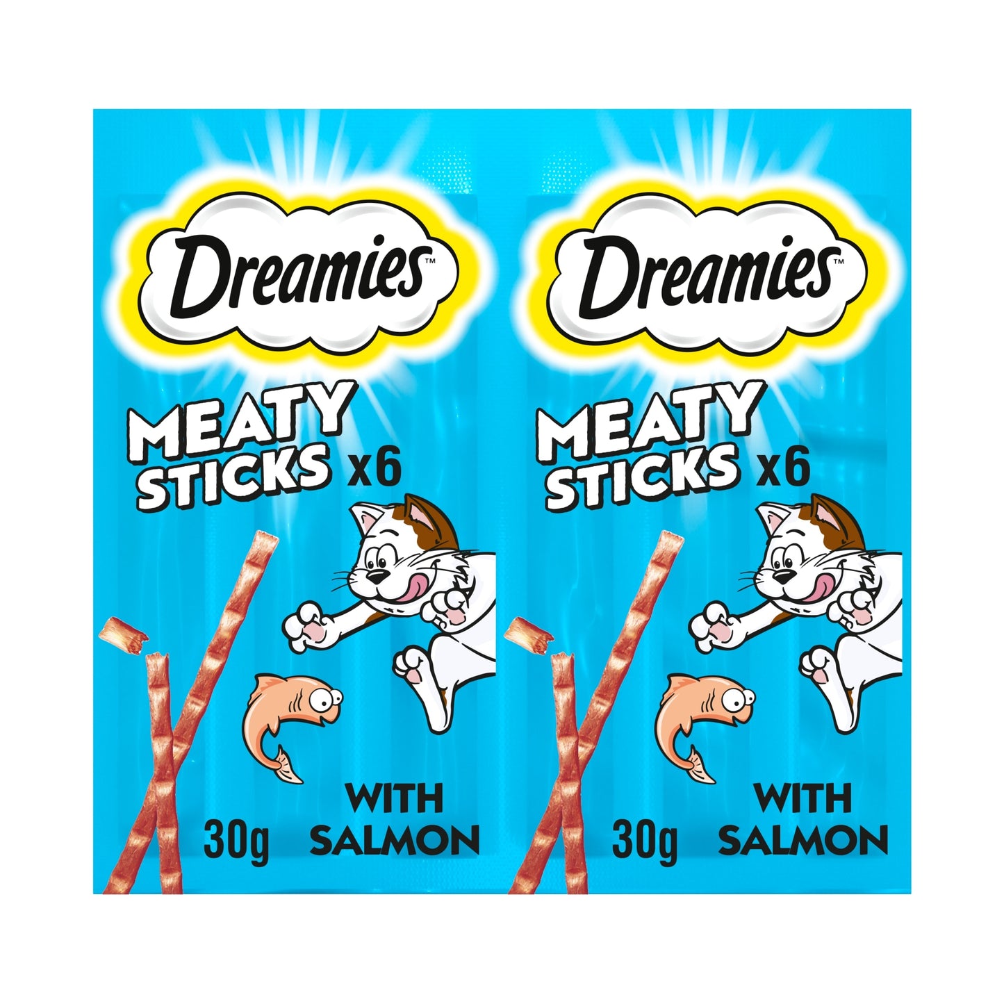 DREAMIES Meaty Sticks Adult Cat Treats with Salmon 6 pack 30g — image 1