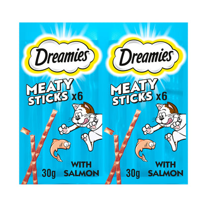 DREAMIES Meaty Sticks Adult Cat Treats with Salmon 6 pack 30g — image 1