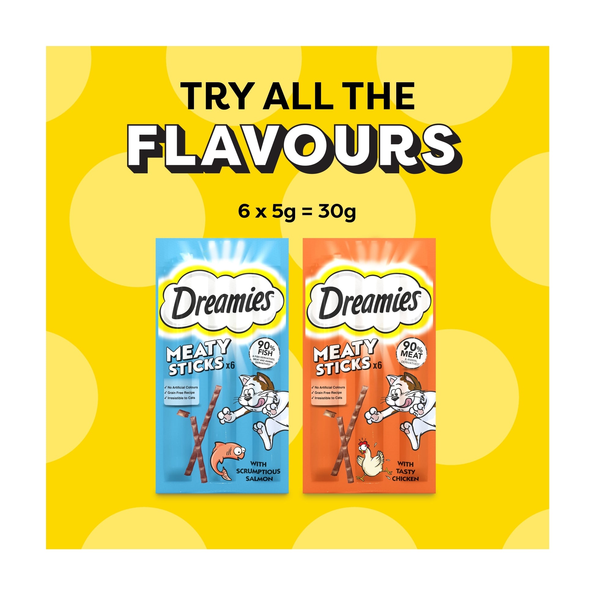 DREAMIES Meaty Sticks Adult Cat Treats with Salmon 6 pack 30g — image 4