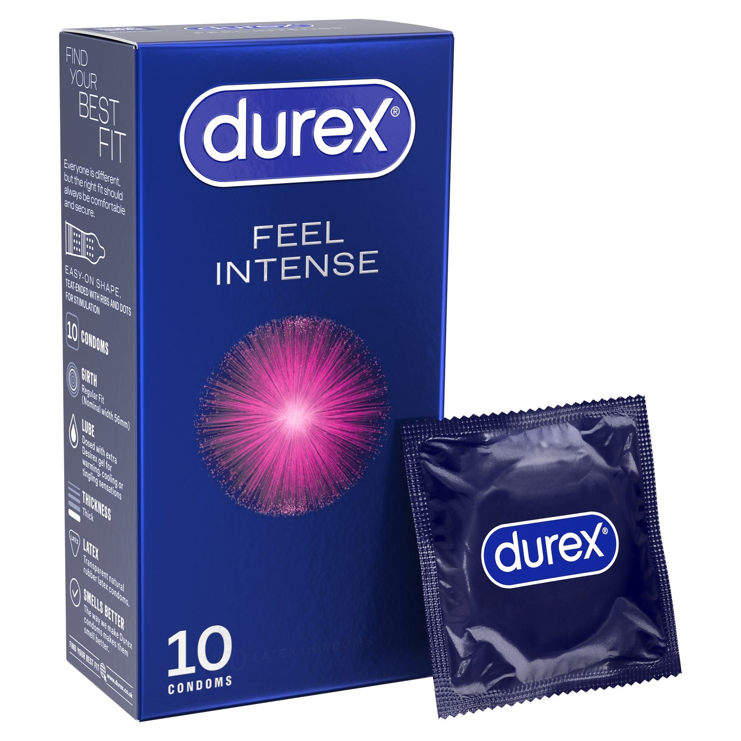 Durex Feel Intense Latex Condoms 10 Pack — image 1
