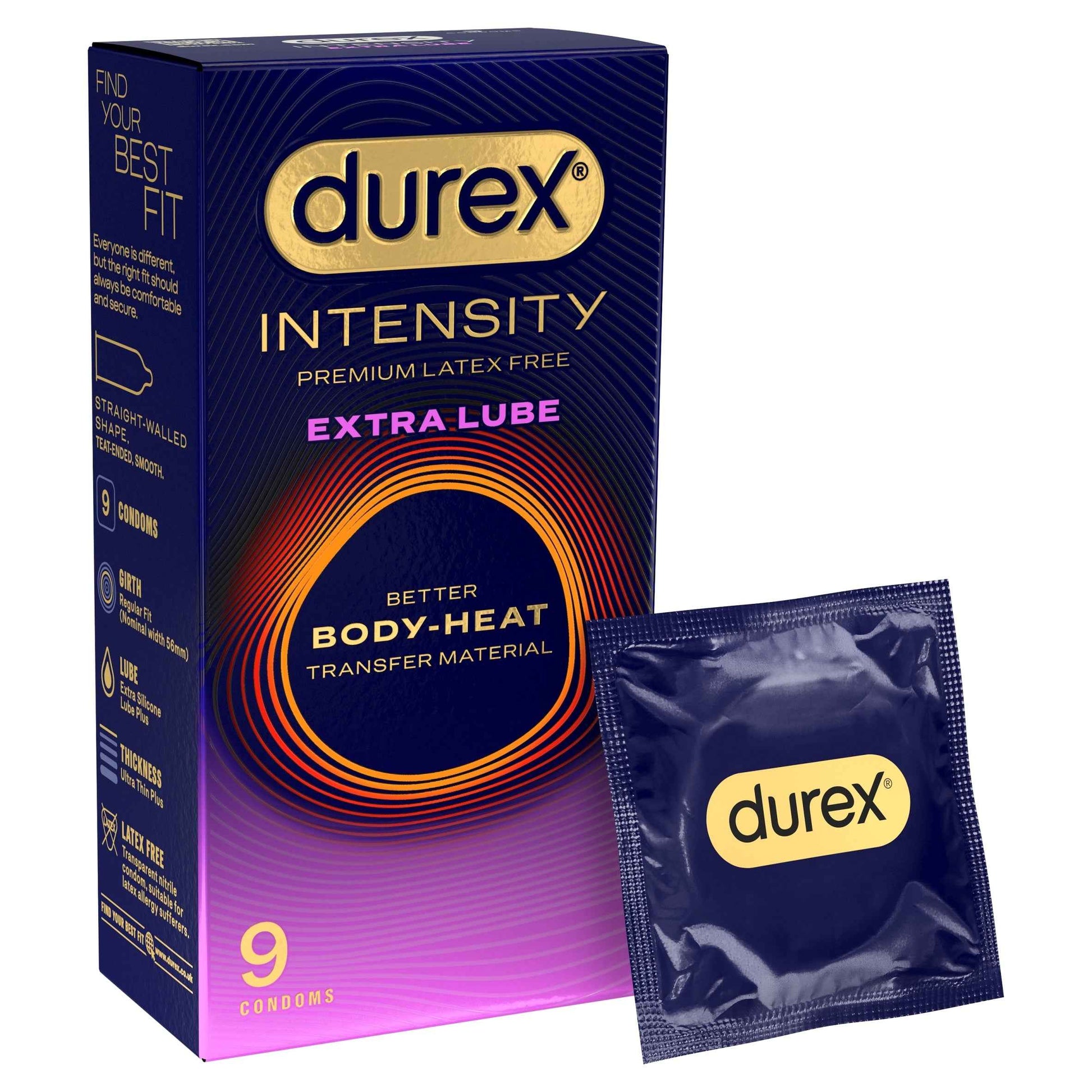 Durex Intensity Premium Extra Lube Latex-free Condoms 9s