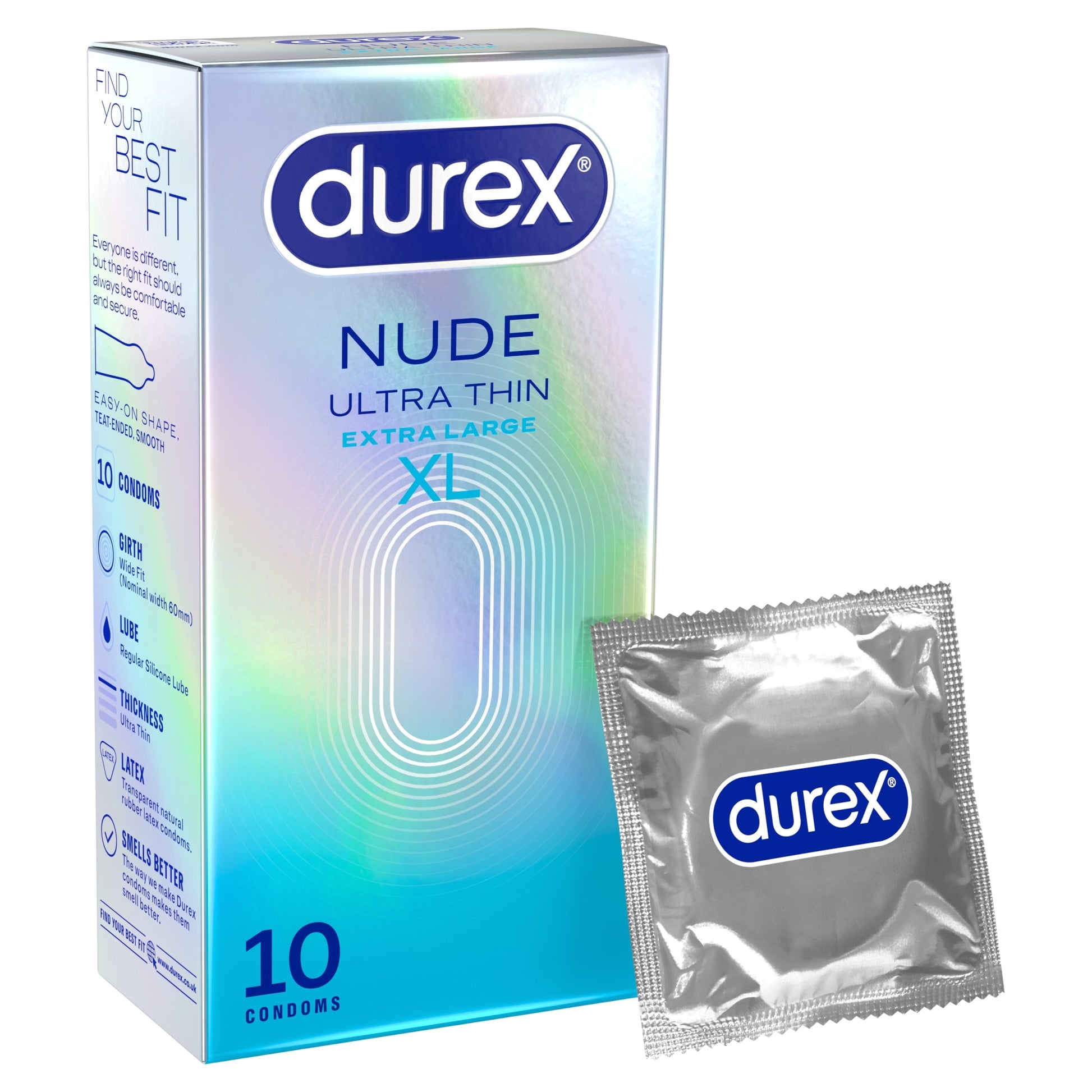 Durex Nude Ultra Thin Condoms XL 10s — image 1