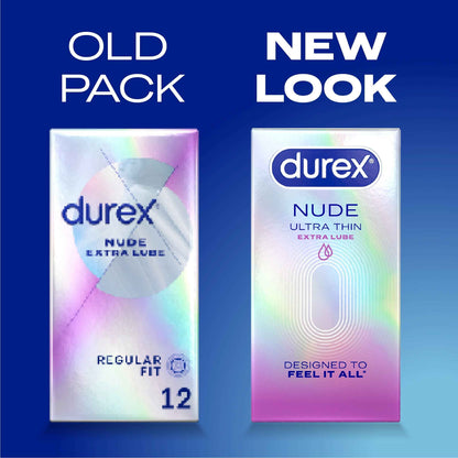 Durex Nude Ultra Thin Extra Lube Condoms 10s