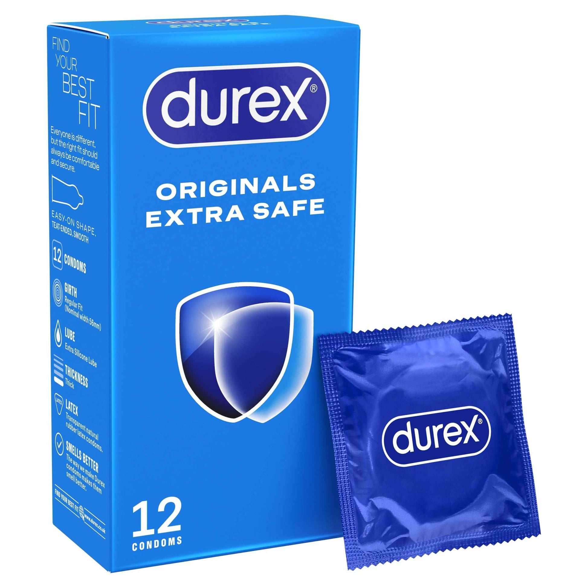 Durex Originals Extra Safe Condoms Regular Fit 12 Pack