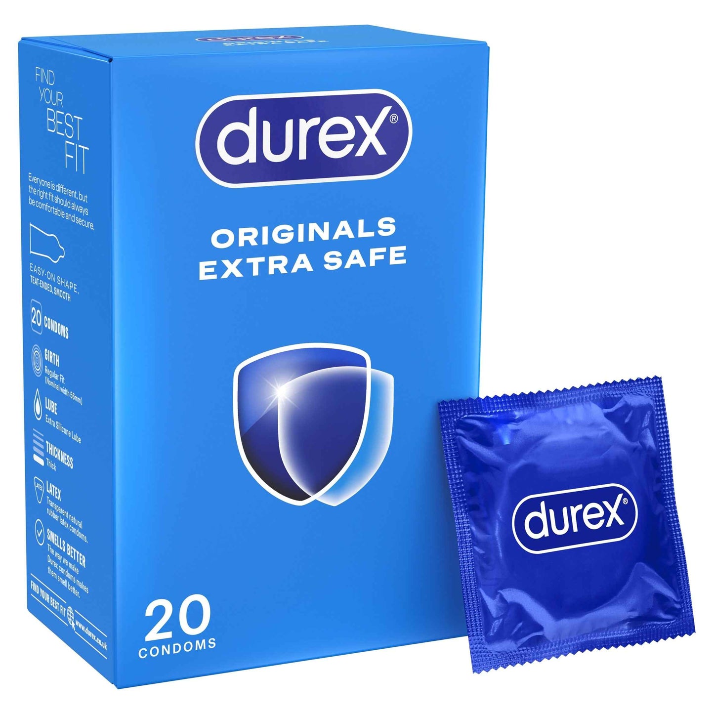 Durex Originals Extra Safe Condoms Regular Fit 20 Pack