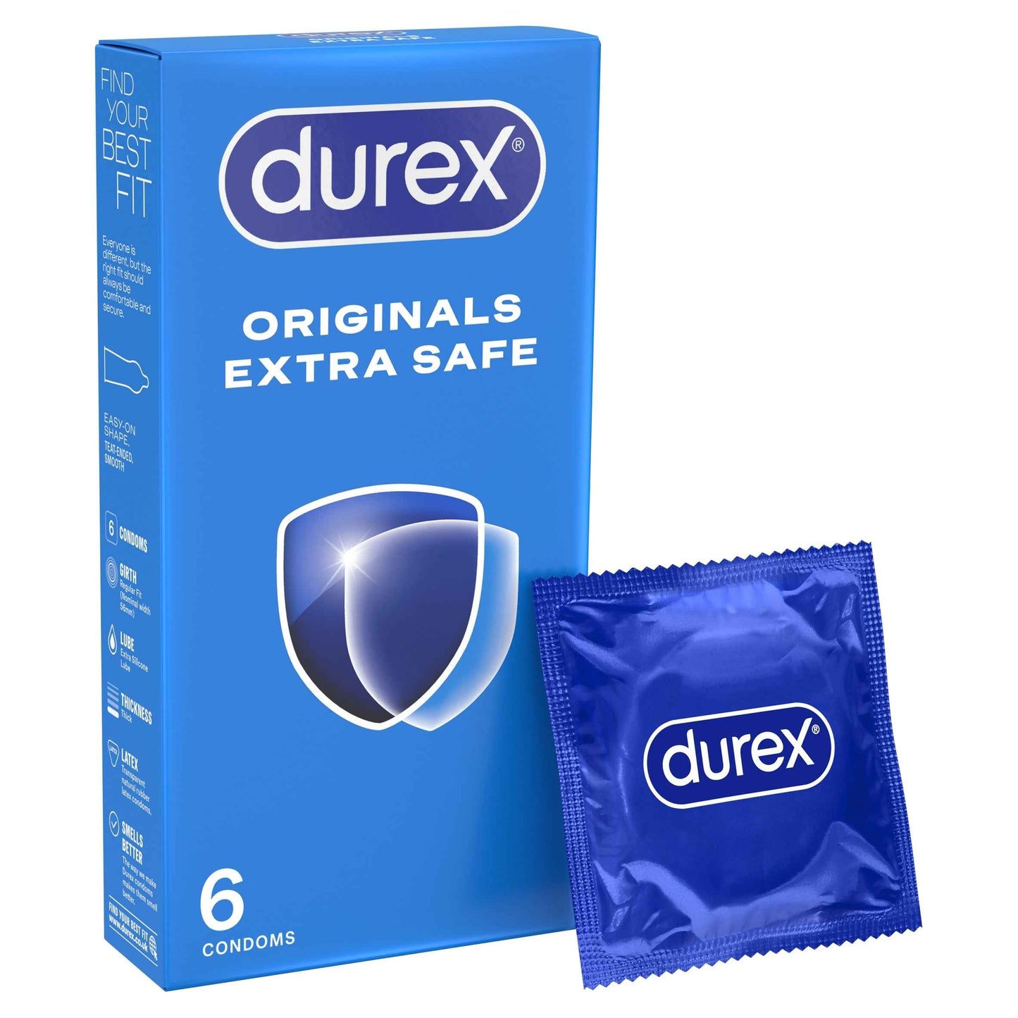 Durex Originals Extra Safe Condoms Regular Fit 6 Pack