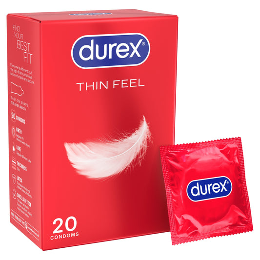 Durex Thin Feel Condoms Enhanced Sensitivity Regular Fit 20 Pack — image 1