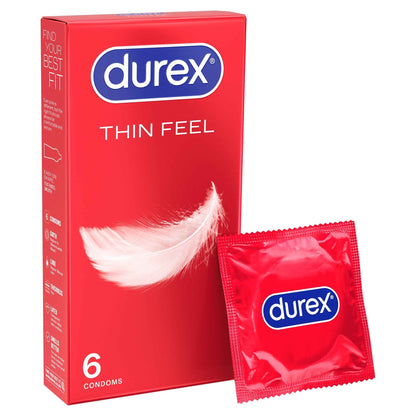 Durex Thin Feel Condoms Enhanced Sensitivity Regular Fit 6 Pack