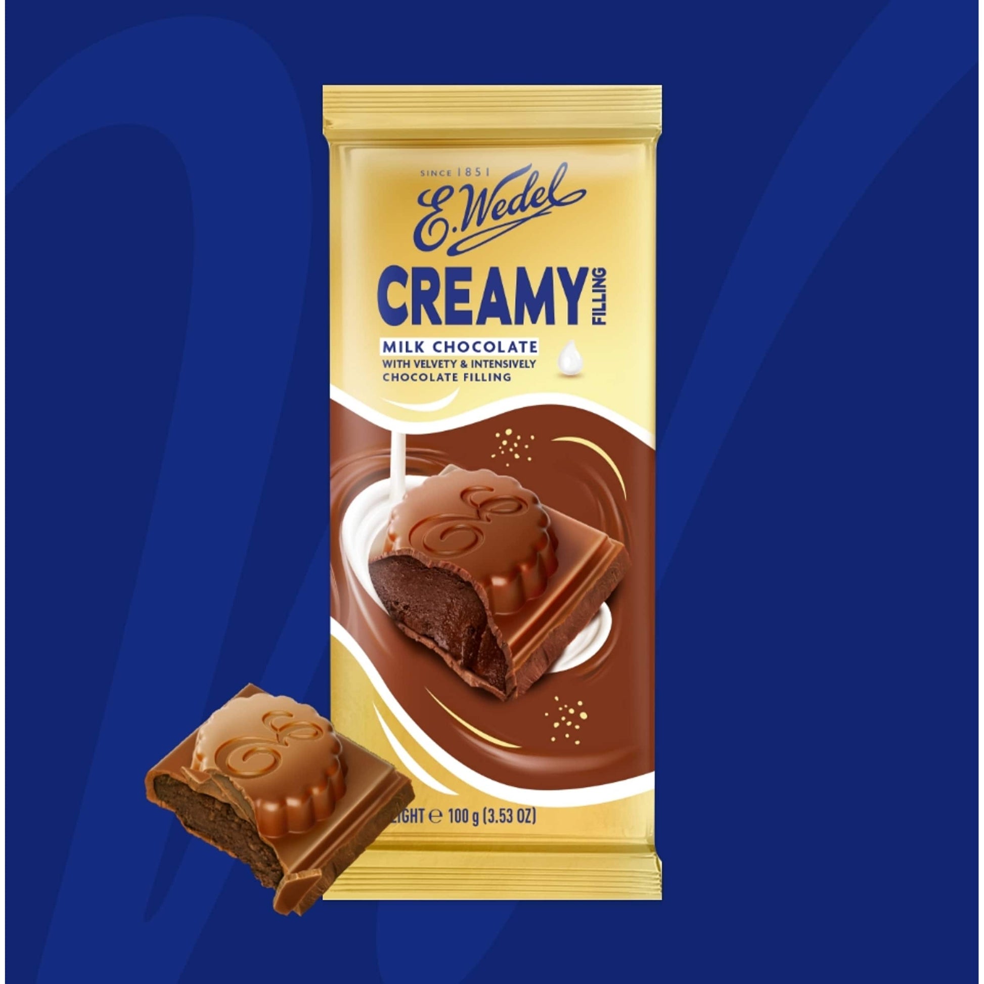 E. Wedel Milk Chocolate with Chocolate Filling 100g — image 4
