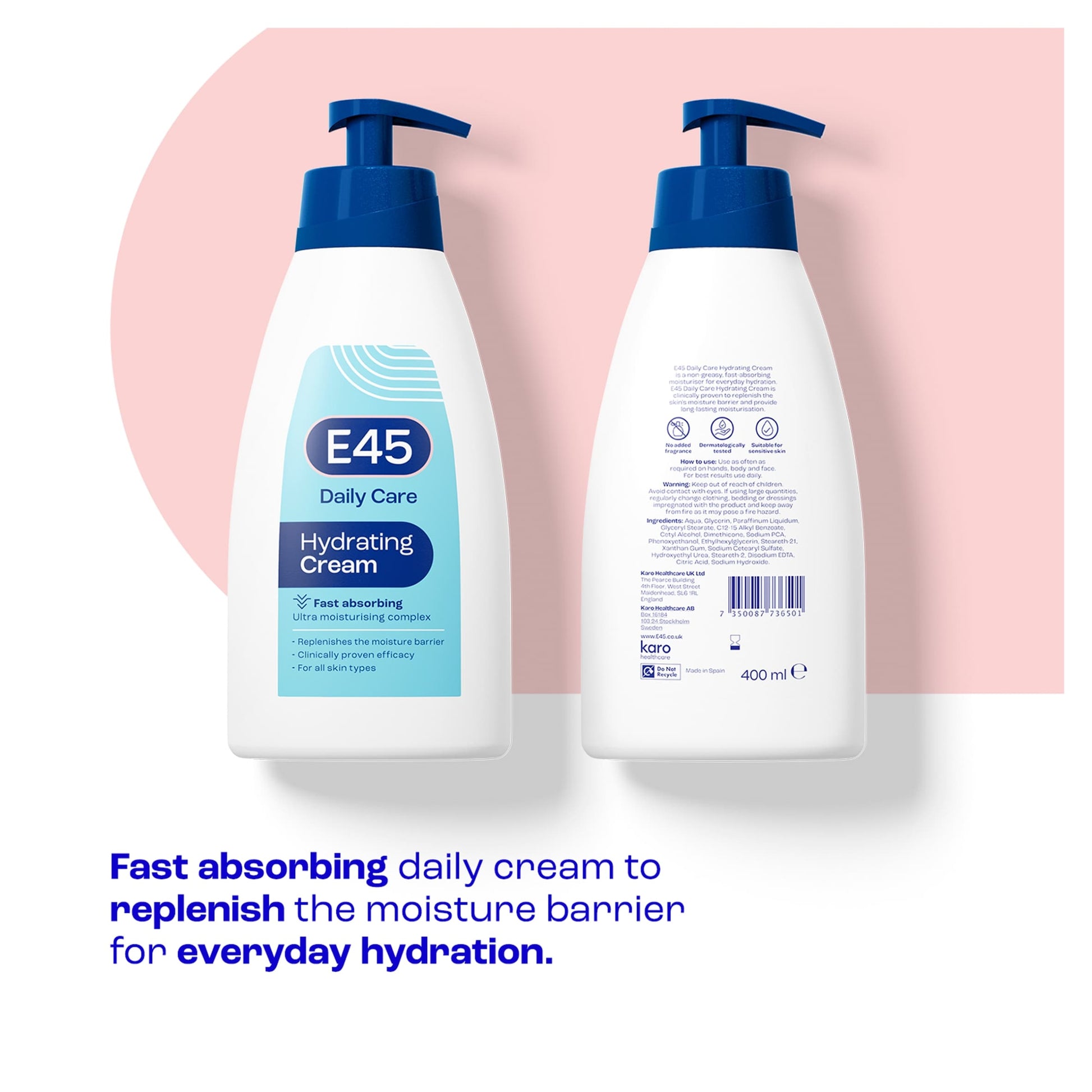 E45 Daily Moisturiser Body Cream for Dry & Sensitive Skin 400ml — image 2