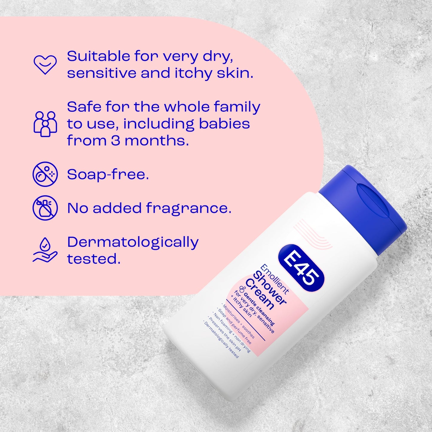 E45 Emollient Shower Cream 200ml — image 2