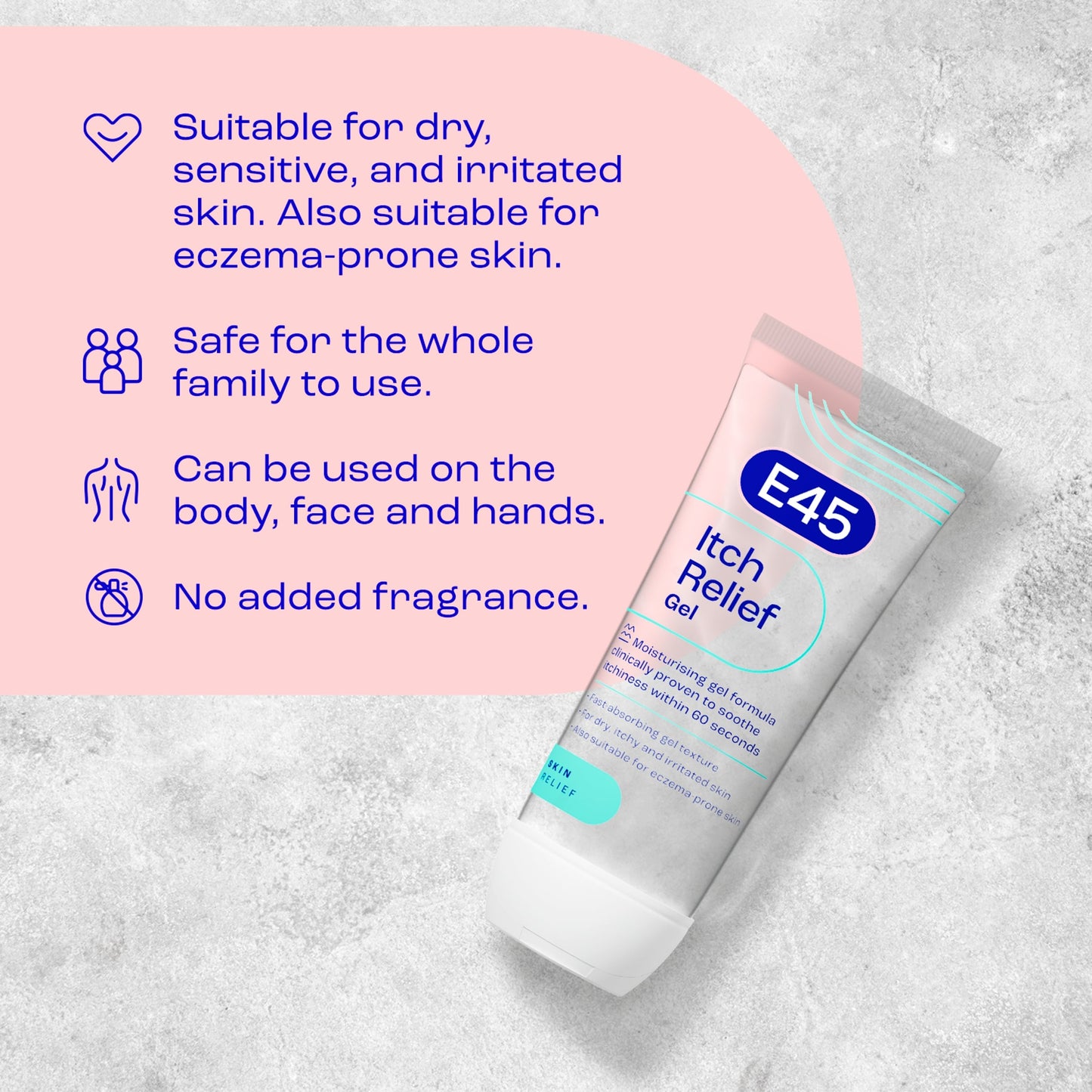 E45 Itch Relief Gel Moisturiser for Irritated & Dry Skin 100ml — image 2