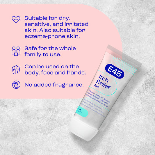 E45 Itch Relief Gel Moisturiser for Irritated & Dry Skin 100ml — image 2