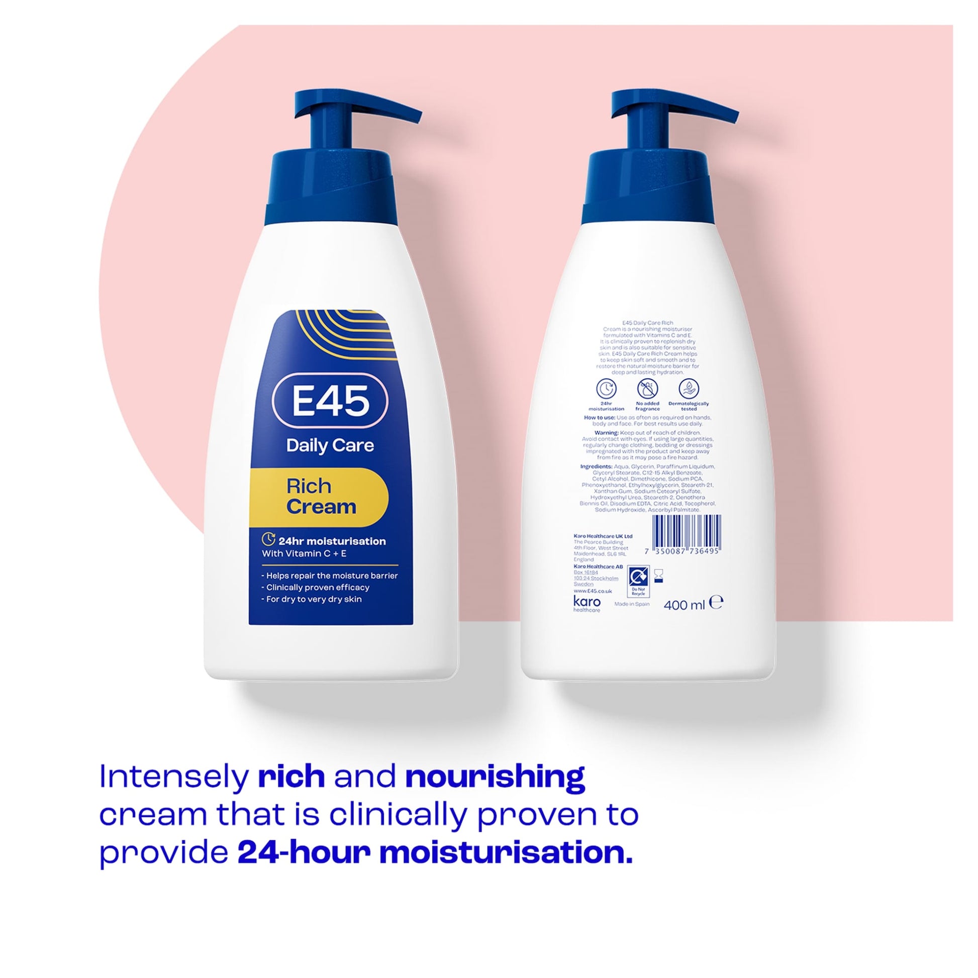 E45 Rich 24 Hour Cream Dry Skin 400Ml — image 2