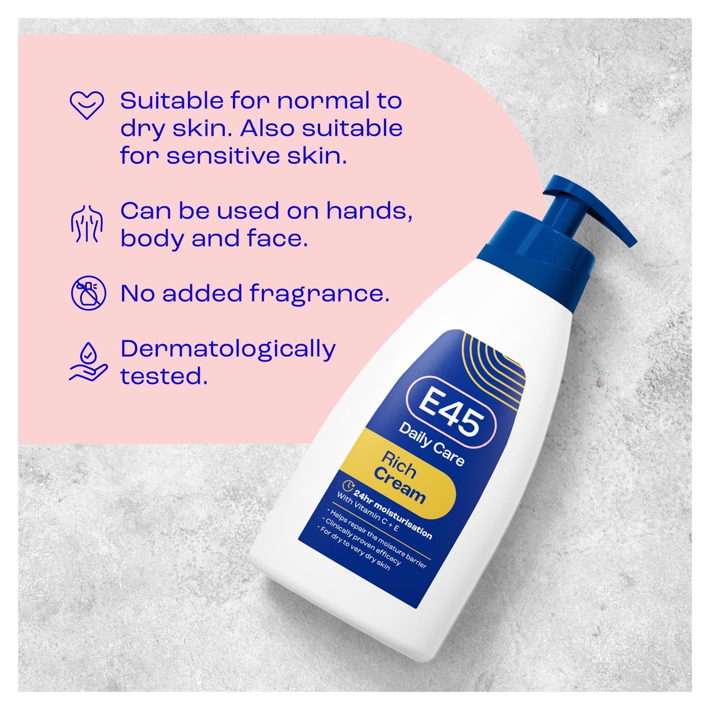 E45 Rich 24 Hour Cream Dry Skin 400Ml — image 5