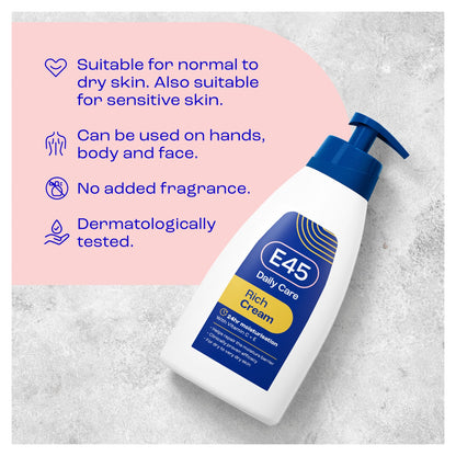 E45 Rich 24 Hour Cream Dry Skin 400Ml — image 5
