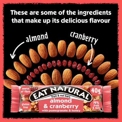 EAT NATURAL Fruit & Nut Almond & Cranberry Bar With Pomegranate &