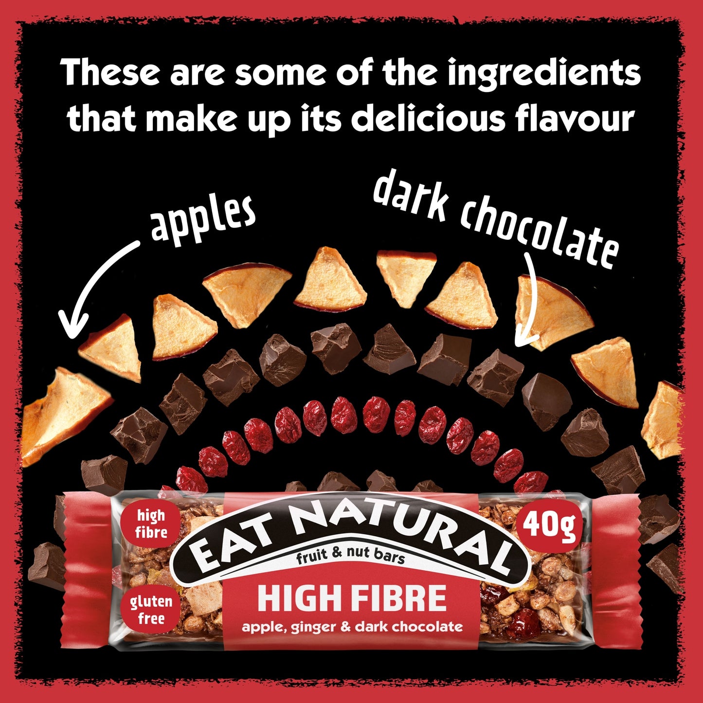 Eat Natural Fruit & Nut Bars - Apple, Ginger & Dark Chocolate 3 Pack 40g — image 3