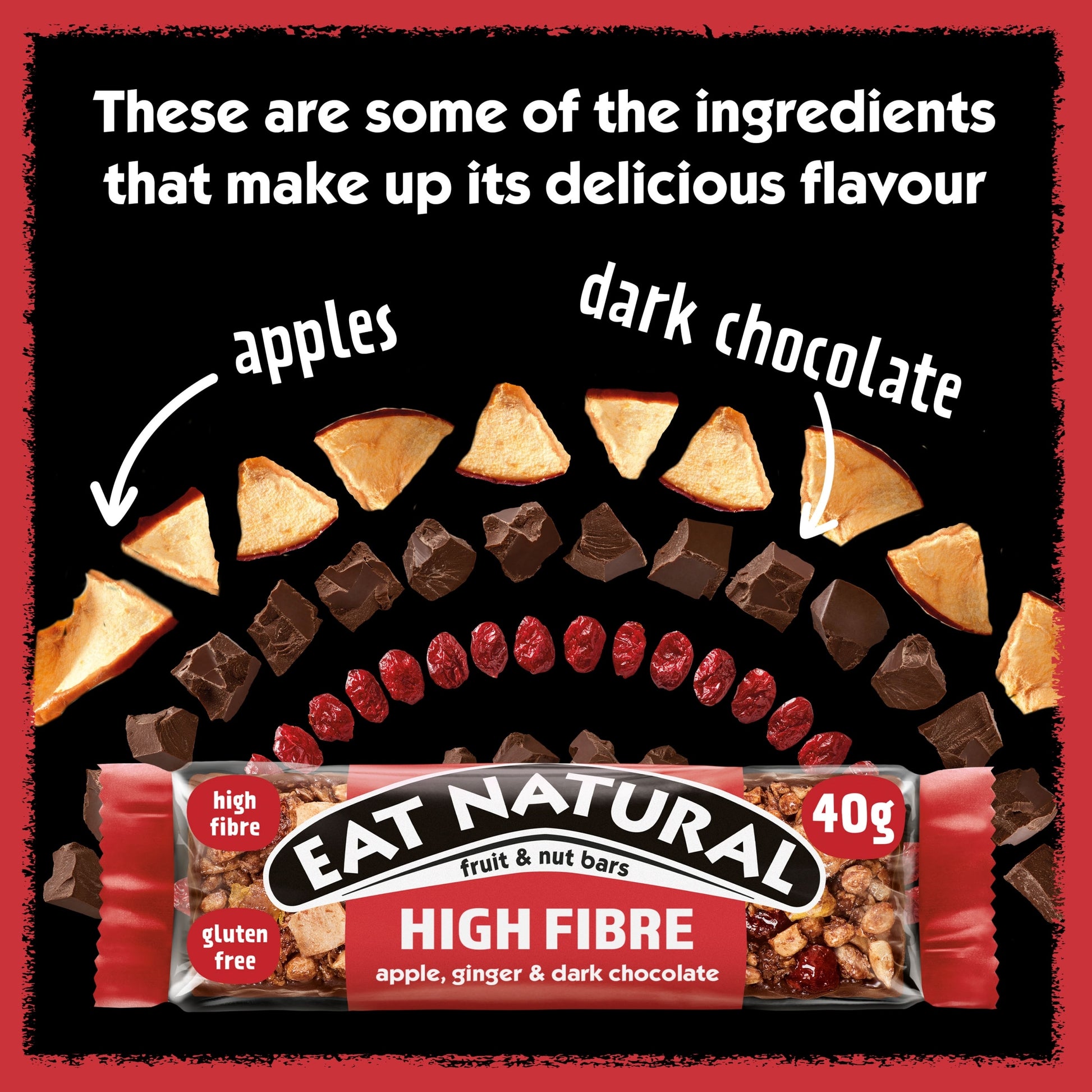 Eat Natural Fruit & Nut Bars - Apple, Ginger & Dark Chocolate 3 Pack 40g — image 3
