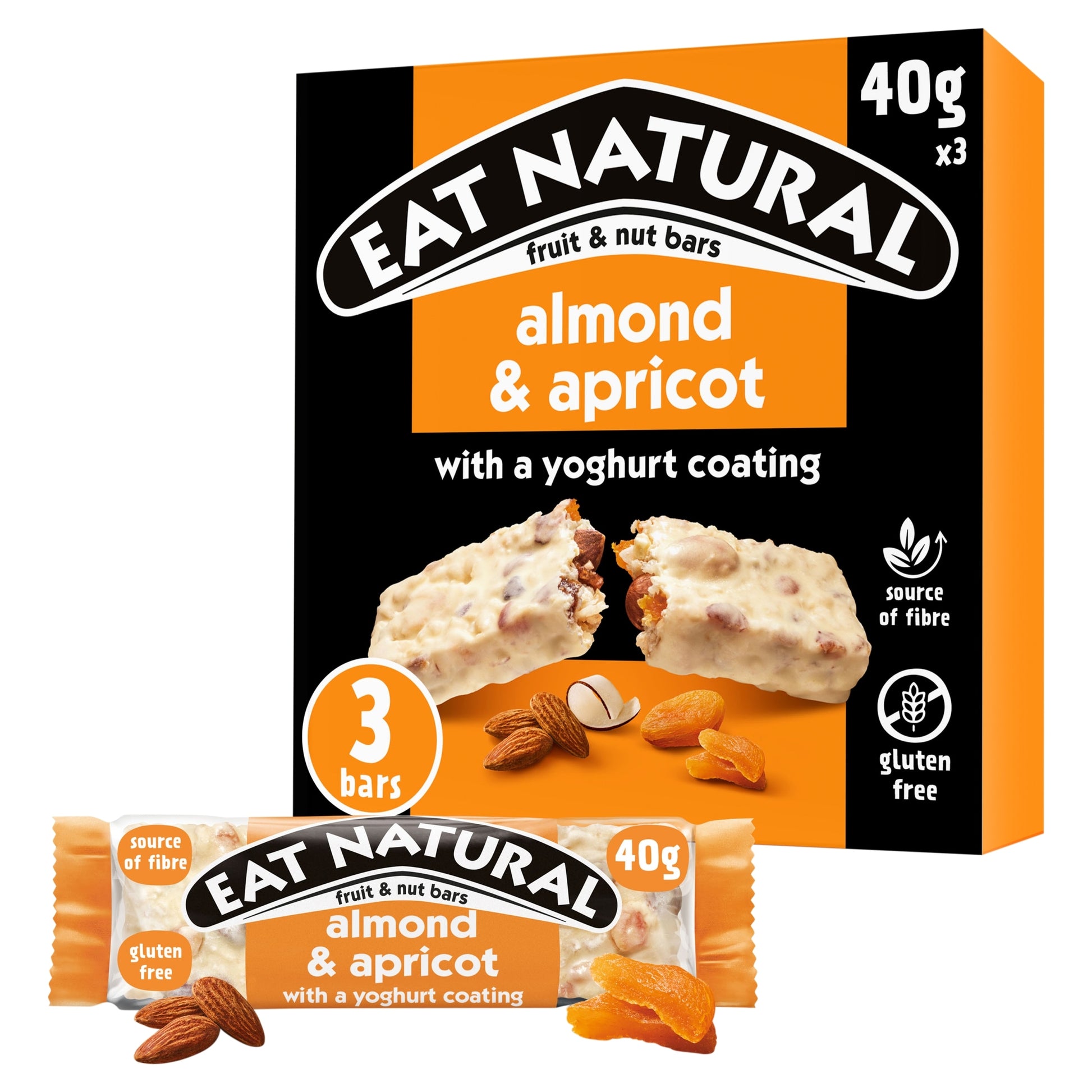 Eat Natural Fruit & Nut Bars with Almond, Apricot & Yoghurt 3 x 40g — image 1