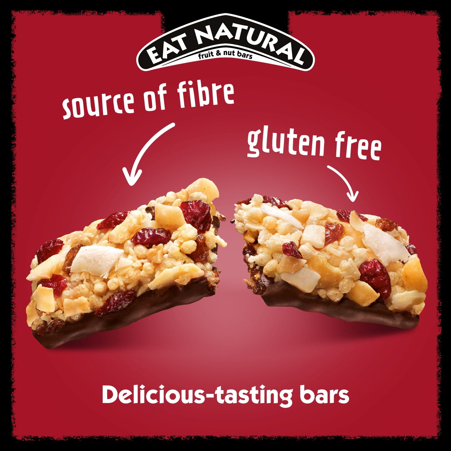 Eat Natural Fruit & Nut Bars with Dark Chocolate, Cranberries & Macadamias 3 x 40g — image 2
